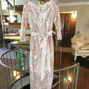 Tadashi blush sequin gown